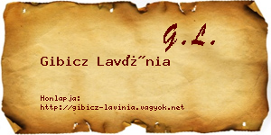 Gibicz Lavínia névjegykártya